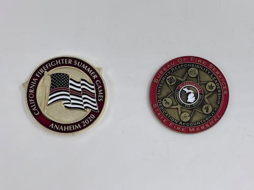 custom firefighter challenge coins