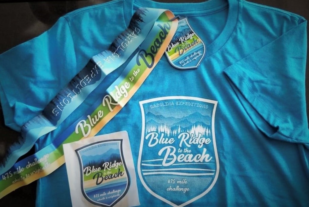 Blue Ridge to the Beach Custom Medals and T-Shirt