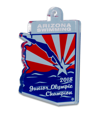 Arizona swimming acrylic swim medal