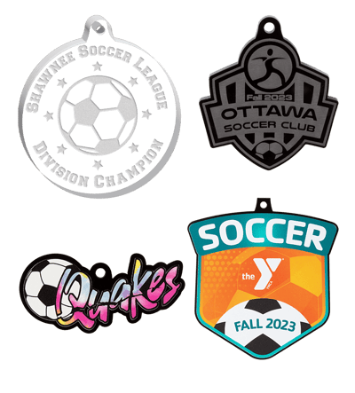 custom acrylic soccer medals group image