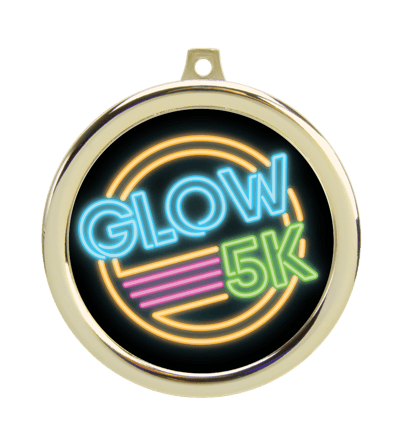 glow run 5k colormax medal