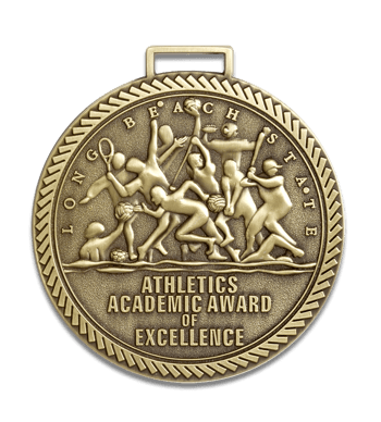 custom die struck medal for athletics academic award of excellence