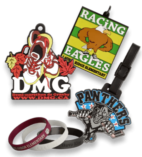 Custom PVC Medals, PVC Bracelets, PVC Bag Tags