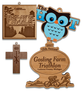 Custom Wooden Medals, Wooden Triathlon Medal, Wooden Marathon Medal