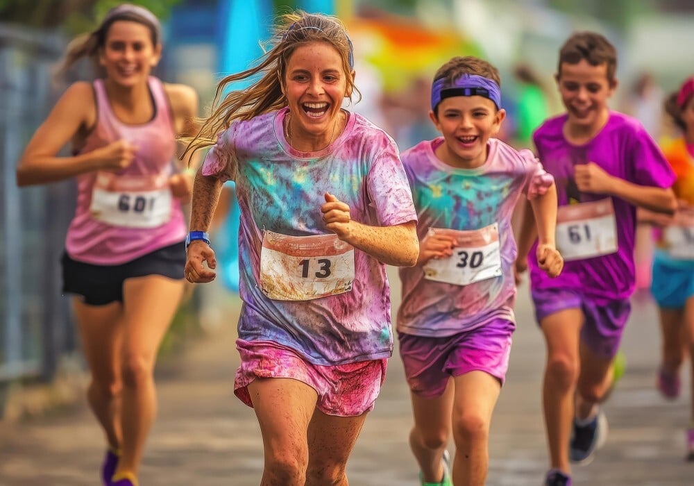 family at a fun run race event