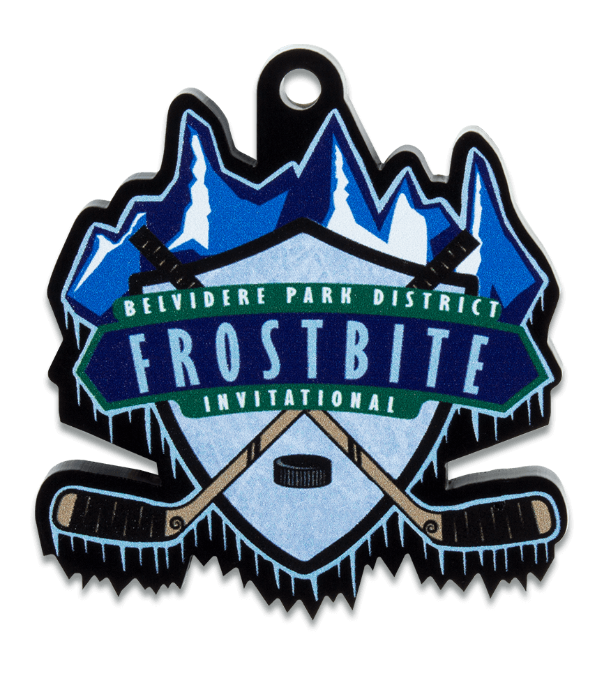 Belvidere Park District Frostbite Hockey acrylic medal