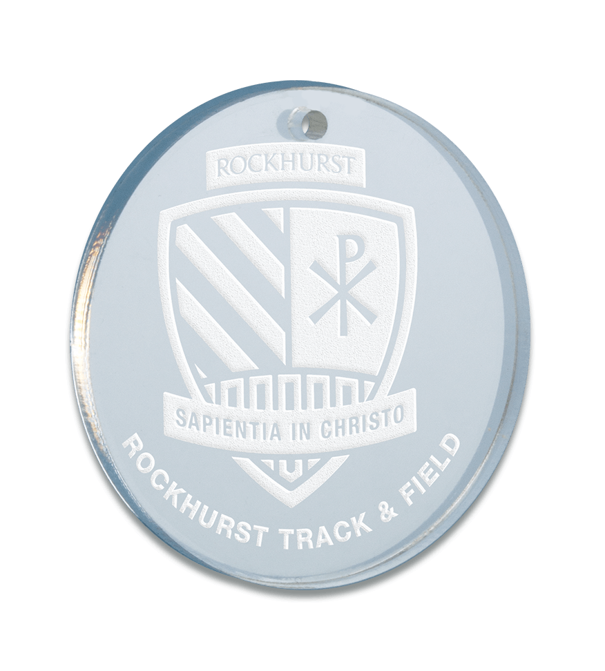 Rockhurst Track and Field acrylic medal