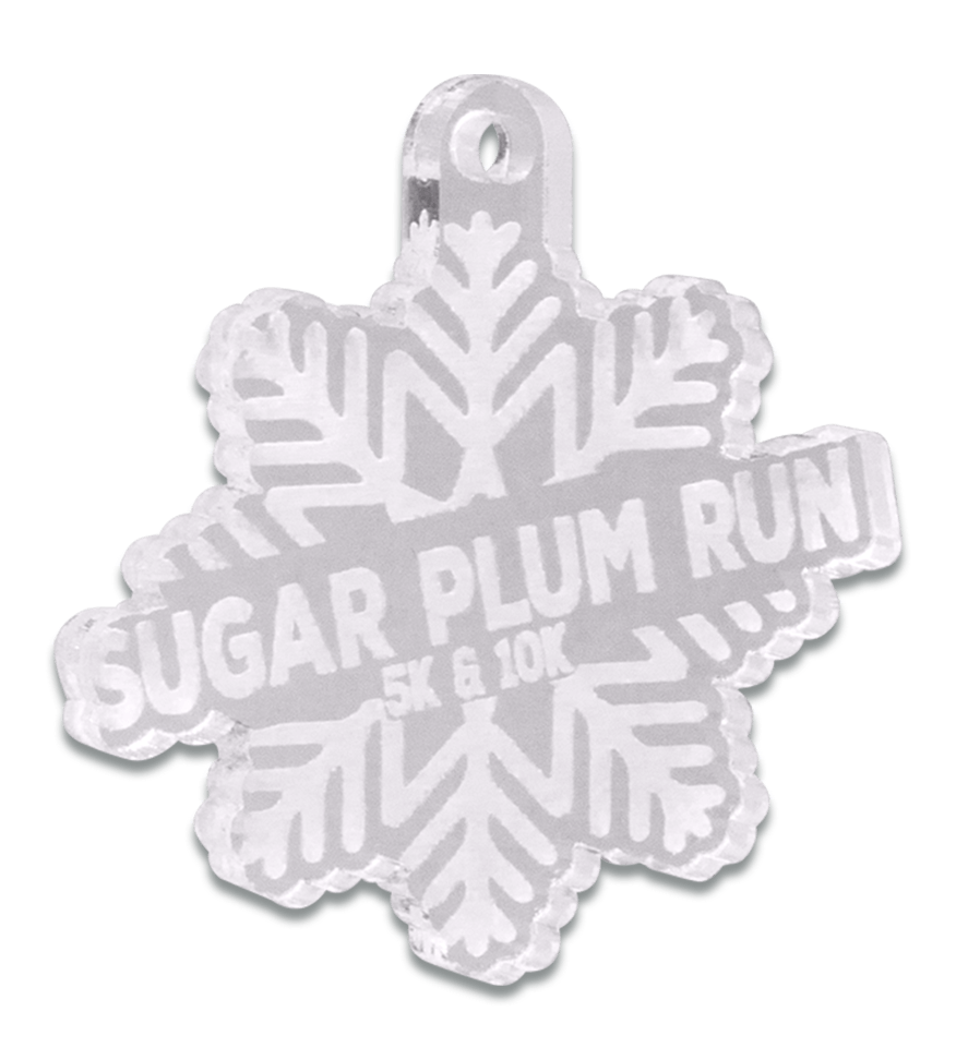 Sugar Plum Run acrylic medal