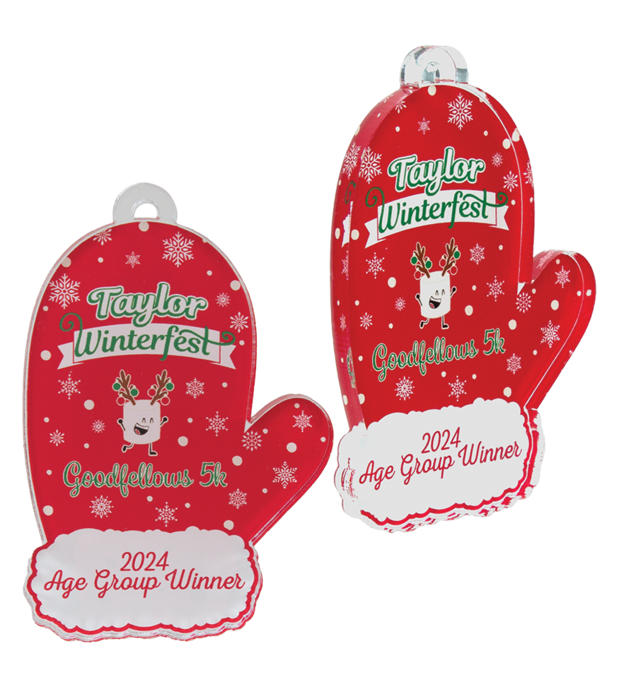 Sugar Plum Run acrylic medal