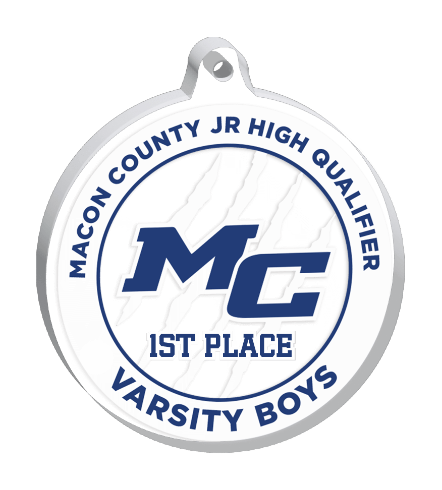 Acrylic Medal AMC300 Macon County JR High Qualifier Varsity Boys 1st Place