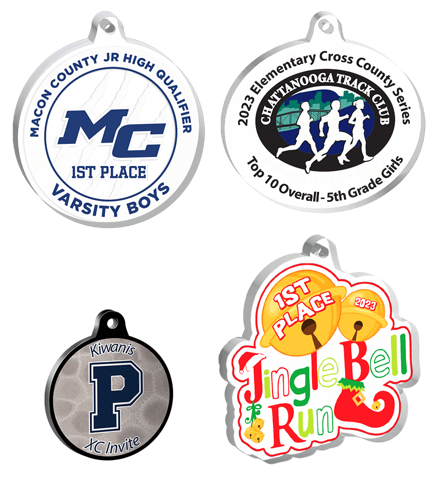 Track and Field Group of Acrylic Medals