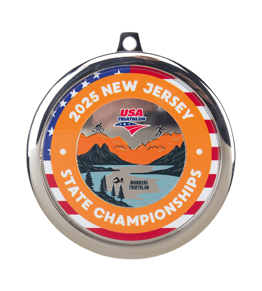 USA New Jersey Triathlon Medal, Custom Triathlon Medal
