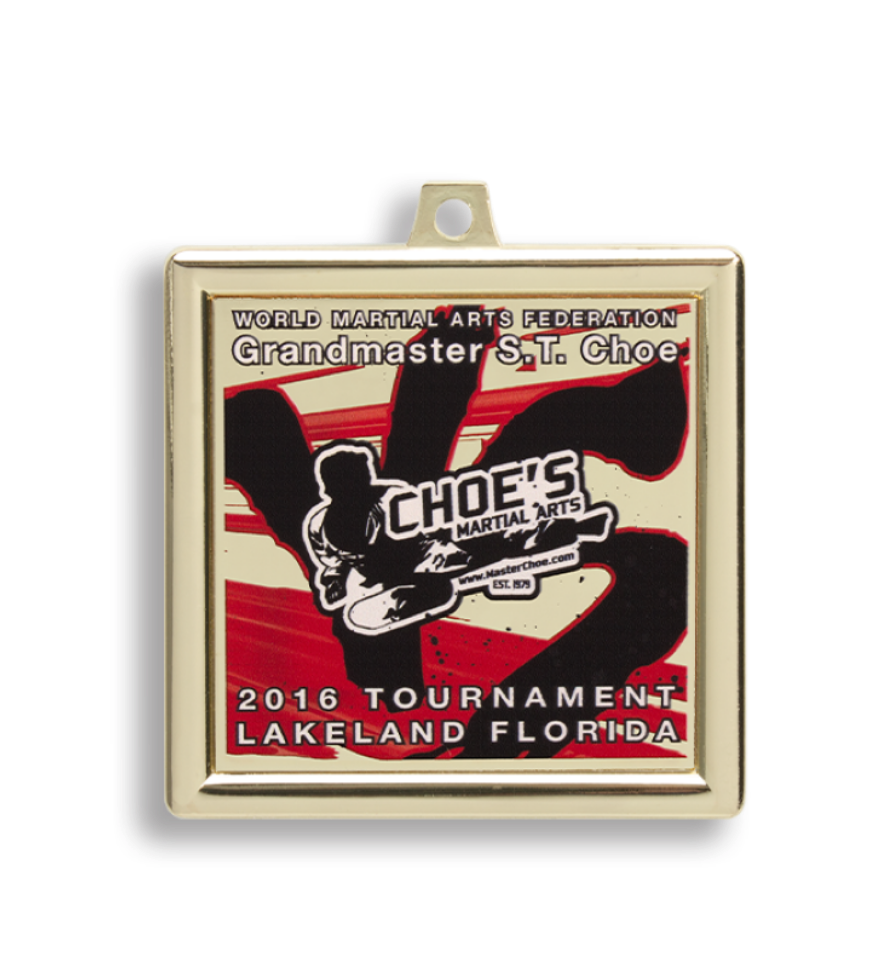 martial arts color print medal