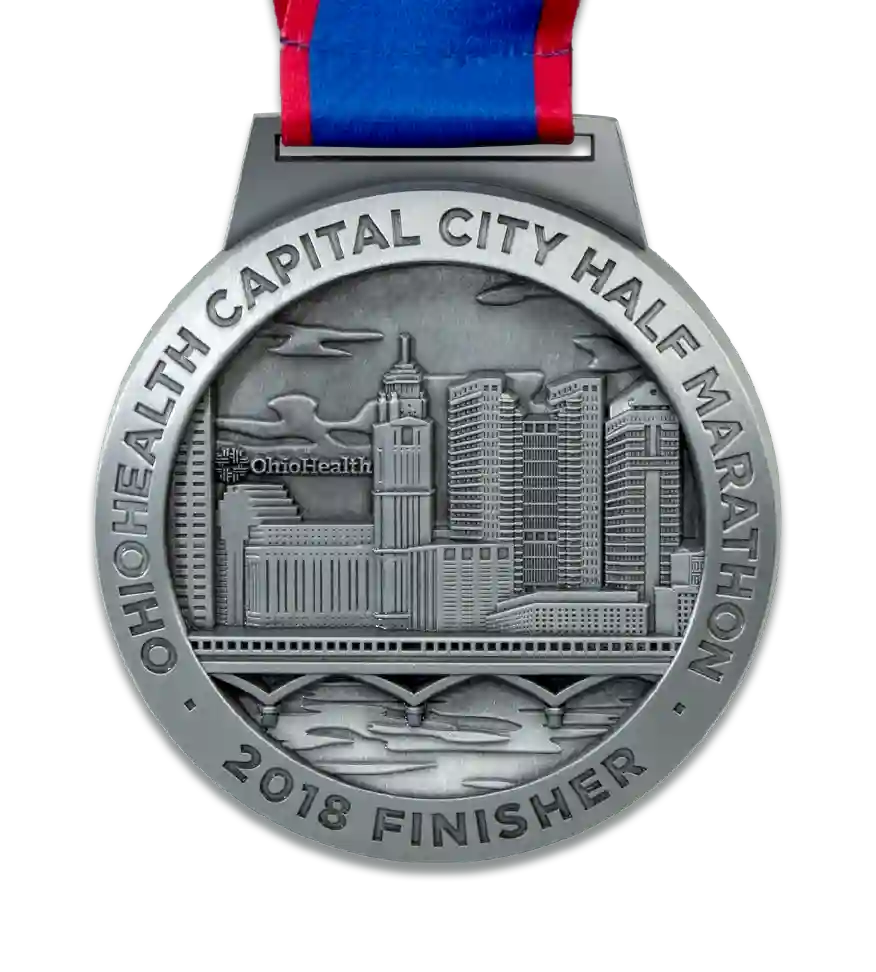 Custom running medal, ohiohealth capital city half marathon medal, finisher medal, half marathon medal, custom die cast running medal