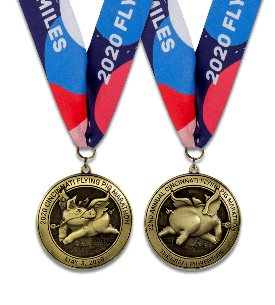 2020 Cincinnati Flying Pig Marathon Custom Medals