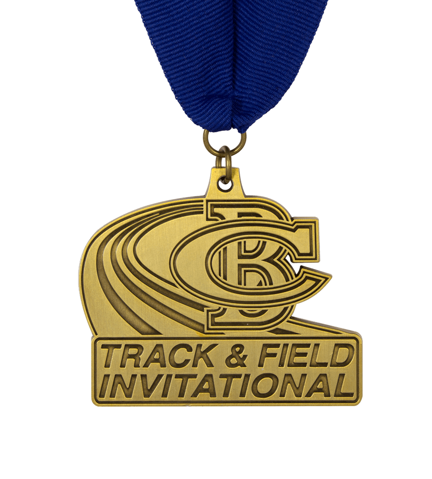 Group image of custom track & field medals, Group image of track and custom cross country medals, Russellville High School Track Invitational medals, cass city XC invitational medal, custom cross country medals, track and field invitational custom medals