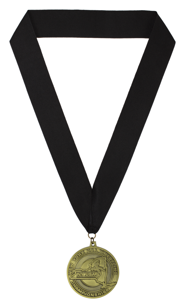 Custom wrestling medal, 2025 new york usa wrestling medal with neck ribbon