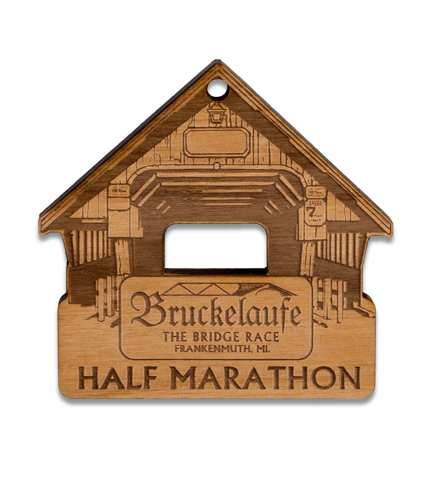 Bruckelaufe Half Marathon wooden medal