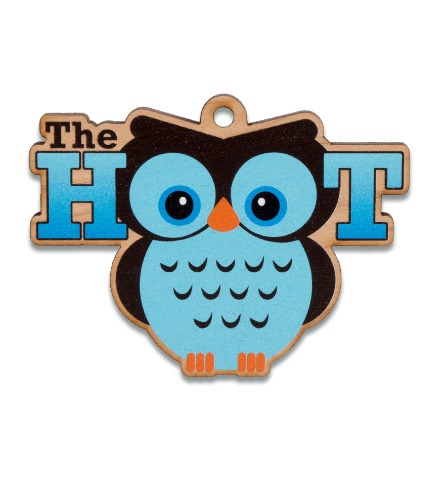 The Hoot wooden medal