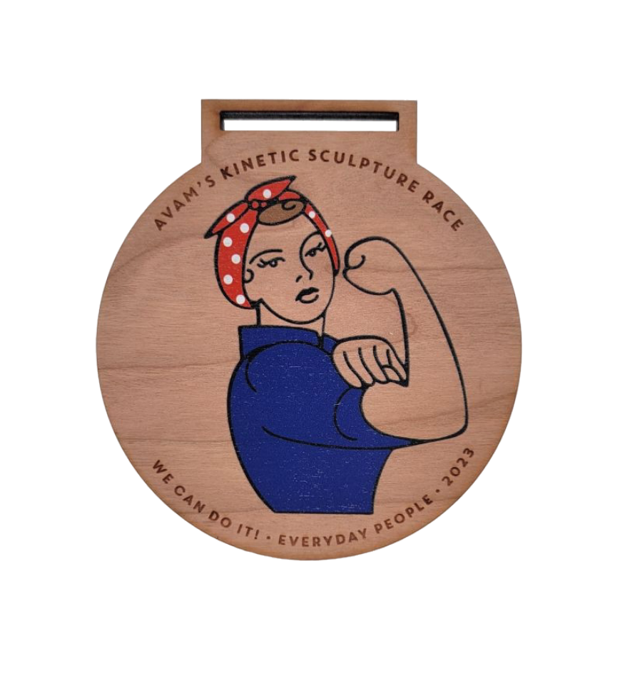 Custom wood medal with color print | Maxwell Medals