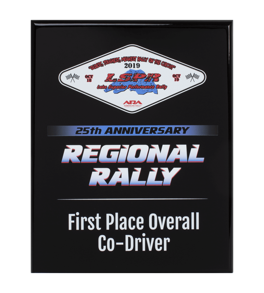 Lake Superior Performance Rally Plaque, Rally Driver Full Color Print Plaque