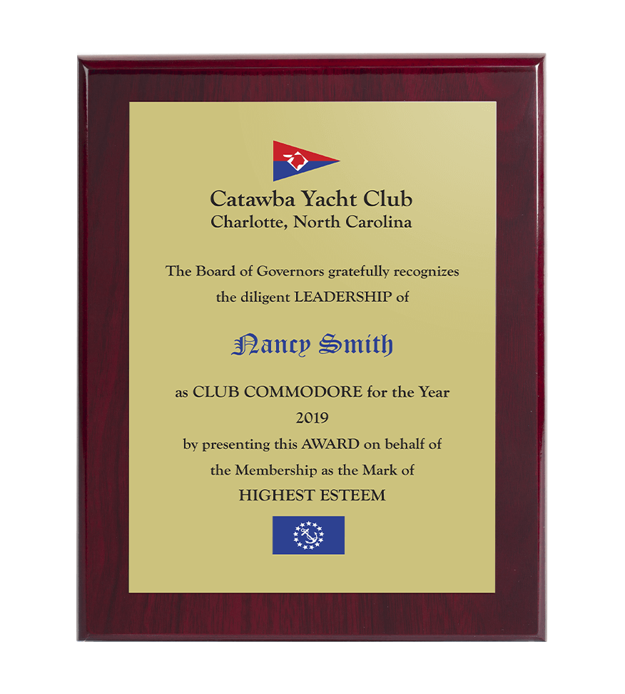 Catawba Yacht Club Full Color Plaque, Recognition Plaque