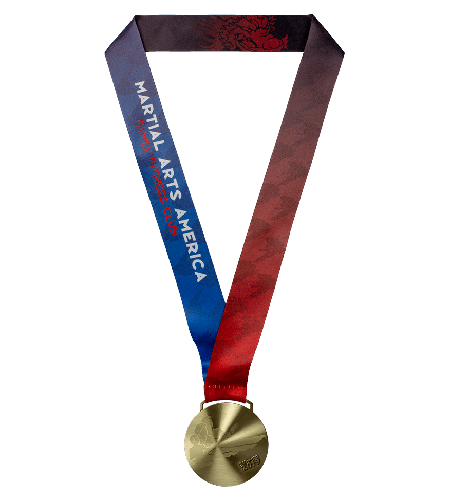 Martial Arts America sublimated medal ribbon